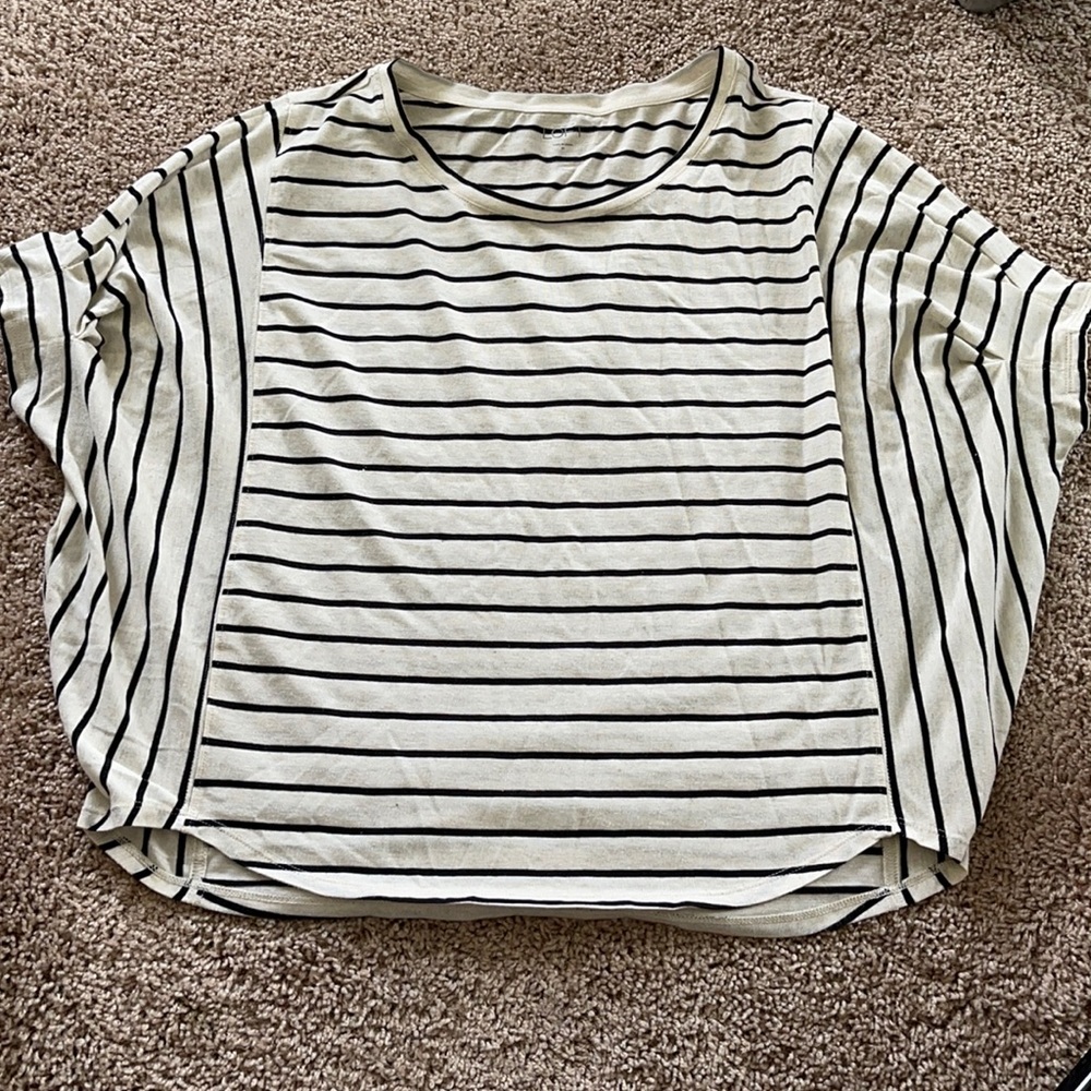 Cream and black strip shirt